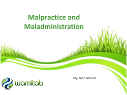 Malpractice and Maladministration
