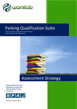 Assessment Requirements for Parking Qualifications