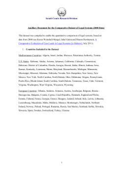 Definitions for the Comparative Dataset of Legal Systems"