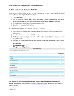Advisor & Committee Member Help Document: Graduate Portfolio