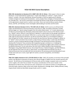 Fall 2015 Course Descriptions