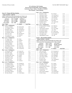 Stanford Invitational Schedule