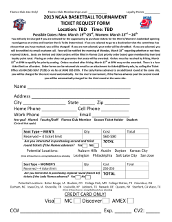 NCAA Tournament Ticket Request Form