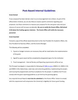 Post-Award Internal Guidelines