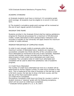 Satisfactory Progress Policy - Graduate Students