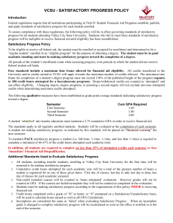 Satisfactory Progress Policy - Undergraduate students