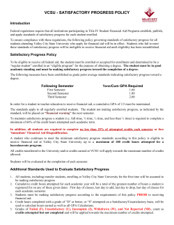 Satisfactory Progress Policy