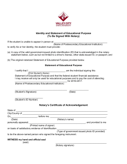 2016-2017 Indentity & Statement of Educational Purpose (Notary)