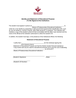 2016-2017 Indentity & Statement of Educational Purpose (Institutional)