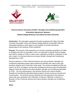 Exercise Science and Leisure Studies--Strength and Conditioning Specialist-Dakota College Bottineau to VCSU