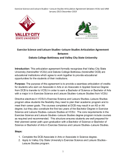Exercise and Leisure Studies--Leisure Studies--Dakota College Bottineau to VCSU