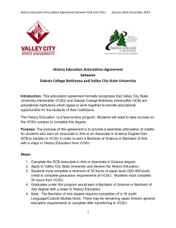 History Education--Dakota College Bottineau to VCSU