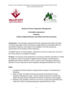 Business Processing and Integration Management Dakota College Bottineau to VCSU