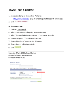 Search for a Course-Advanced Search