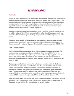 Headwater Diversion Basin Hydrology