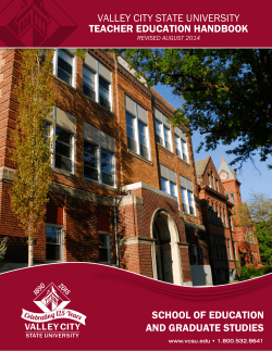Teacher Education Handbook, August 2014