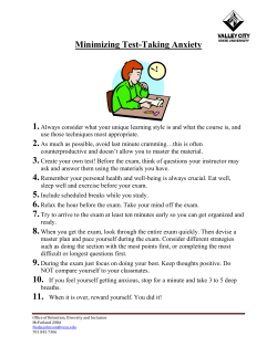 Minimizing Test Anxiety