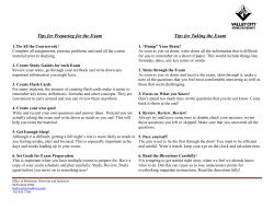 Preparing for the Exam