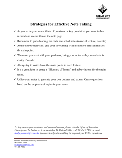 Effective Note-taking