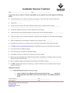 Academic Success Contract
