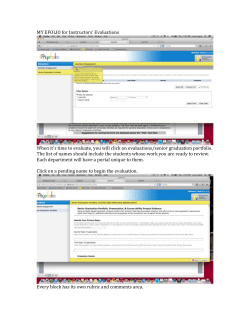 myeFolio Screenshots for Faculty Evaluation