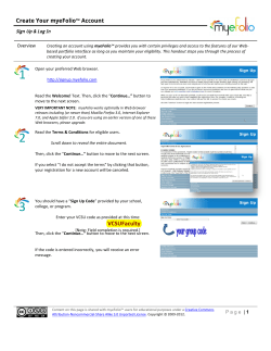 How to create a FACULTY account in MyeFolio