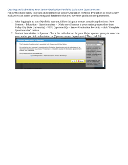 Instructions for Completing Senior Graduation Portfolio EQ