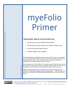 myeFolio Portfolio Primer: How to do almost anything you need to in myeFolio