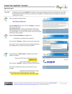 How to create a STUDENT account in MyeFolio