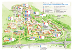 Map showing the names, numbers and locations of campus car parks [pdf 424k]