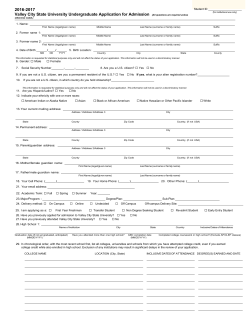 Printable Admission Application