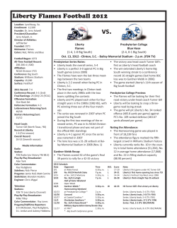 Presbyterian College game notes