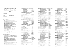 Checklist of the Birds of Bluffwoods Conservation Area