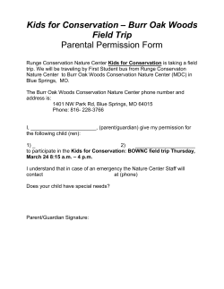Kids For Conservation: Burr Oak Woods CNC Field Trip Permission Form