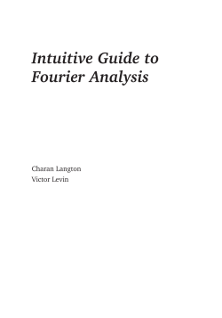 Table of Contents Intuitive Guide to Fourier Analysis with Matlab
