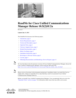 Readme File for Cisco Unified Communications Manager Release10.5(2) SU2a