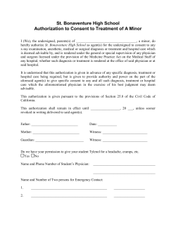 Consent to Treat a Minor