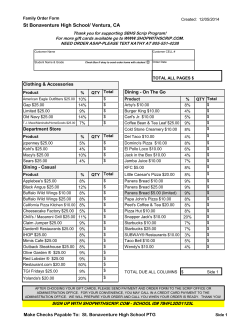 Scrip Family Order Form