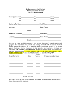 Parent Volunteer Form (pdf)