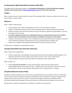 Basic Attendance Procedures (pdf)