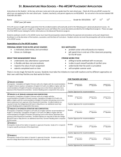 Pre AP/AP Course Form