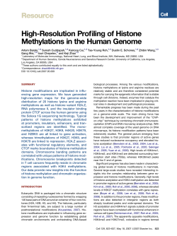 (20 histone methylations; Cell, 2007)