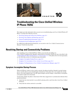 Troubleshooting the Cisco Unified Wireless IP Phone 7925G