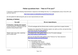 Follow up actions from 'How is IT for you?' [PDF]