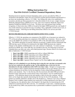 DOH Chemical Dependency Detoxification Billing Instructions