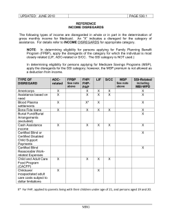 Income Disregards - page 530.1 - 530.5