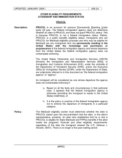 Citizenship and Immigration Status - Prucol - pages 455.24 - 455.37d