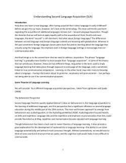 Theories of Language Learning