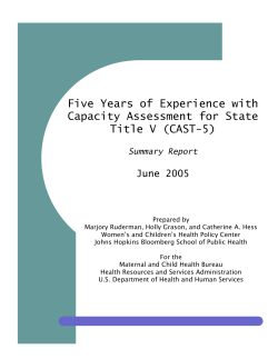 Five Years of Experience with Capacity Assessment for State Title V (CAST-5).