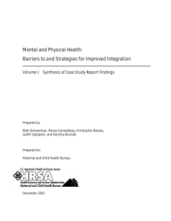Mental and Physical Health: Barriers to and Strategies for Improved Integration -- Volume I: Synthesis of Case Study Report Findings
